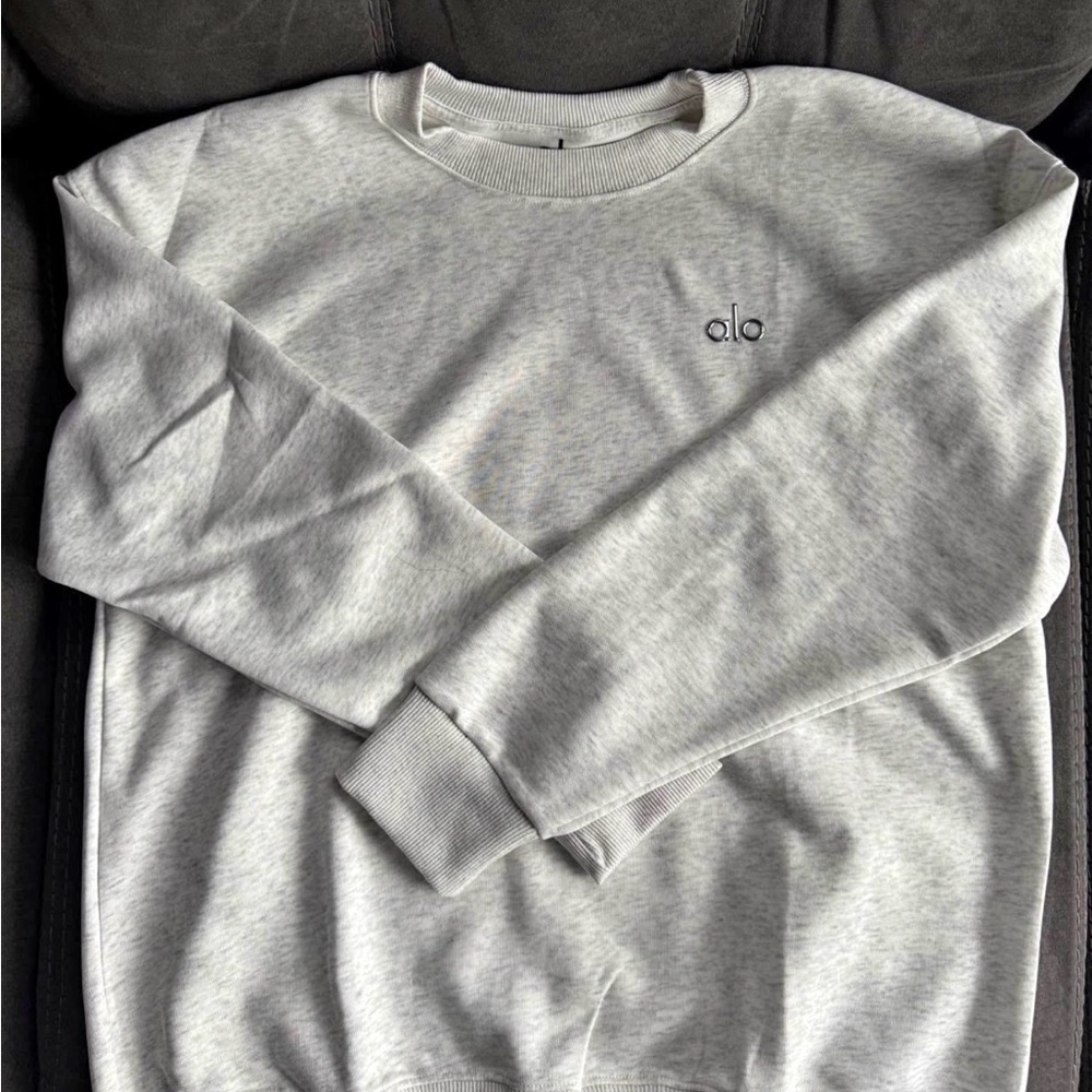 ALO Yoga Woman’s Light Gray Crewneck Sweater